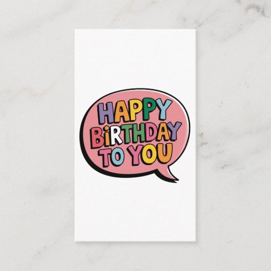 Carte D'accompagnement Bulle Joyeux Anniversaire (Devant)
