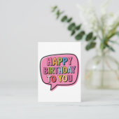 Carte D'accompagnement Bulle Joyeux Anniversaire (Debout devant)