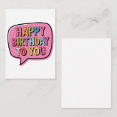 Carte D'accompagnement Bulle Joyeux Anniversaire (Devant / Derrière)