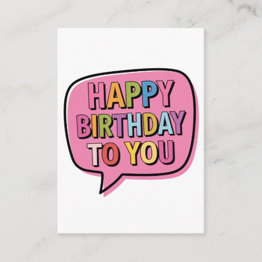 Carte D'accompagnement Bulle Joyeux Anniversaire (Devant)