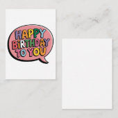 Carte D'accompagnement Bulle Joyeux Anniversaire (Devant / Derrière)