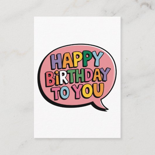 Carte D'accompagnement Bulle Joyeux Anniversaire (Devant)