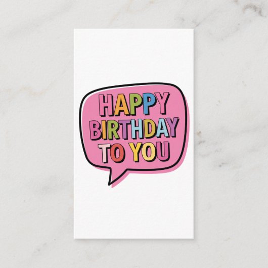 Carte D'accompagnement Bulle Joyeux Anniversaire (Devant)