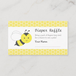 Carte D'accompagnement Bumble Bee Baby shower, Déchets Raffle