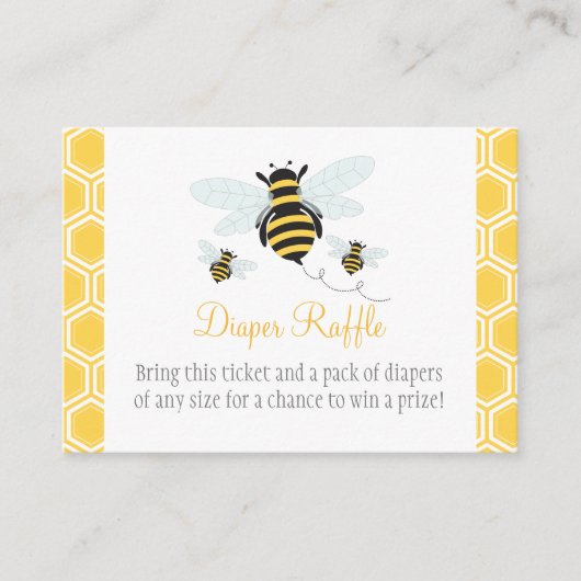 Carte D'accompagnement Bumble Bee Diaper Raffle Ticket (Devant)