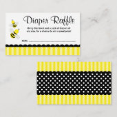 Carte D'accompagnement Bumble Bee Striped Dots Diaper Raffle Billet (Devant / Derrière)