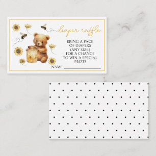 Carte D'accompagnement Bumble bee teddy ours baby shower tombole de couch