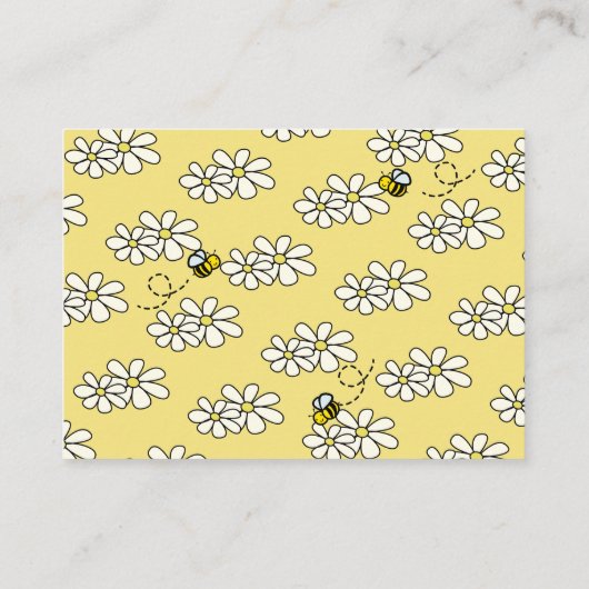 Carte D'accompagnement Bumble / Miel Bee Daisy Blanc S'il vous plaît appo (Dos)