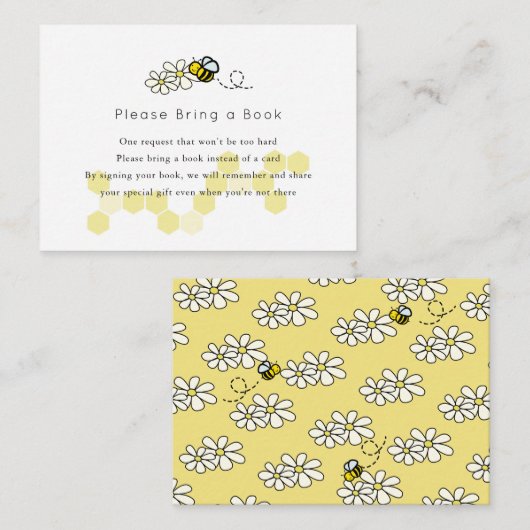 Carte D'accompagnement Bumble / Miel Bee Daisy Blanc S'il vous plaît appo (Devant / Derrière)