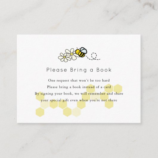 Carte D'accompagnement Bumble / Miel Bee Daisy Blanc S'il vous plaît appo (Devant)