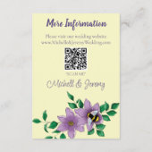Carte D'accompagnement Bumblebebee Lavender fleur Jaune (Dos)