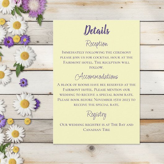 Carte D'accompagnement Bumblebebee Lavender fleur Jaune