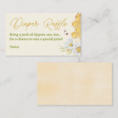 Carte D'accompagnement Bumblebee Déchets Raffle Billet Jaune Baby shower (Devant / Derrière)