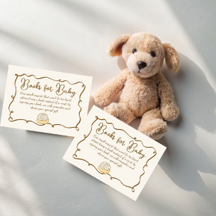 Carte D'accompagnement Bun au four demande de livre pour baby shower