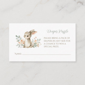 Carte D'accompagnement Bunny Baby Shower Diaper Raffle Cards Inserts