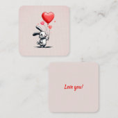 Carte D'accompagnement Bunny Love Balloons Valentine's card (Devant / Derrière)