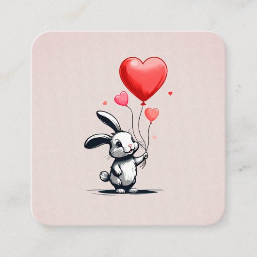 Carte D'accompagnement Bunny Love Balloons Valentine's card (Devant)