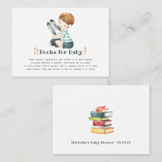 Carte D'accompagnement Bunny mignon Automne - Baby shower Automne Demande (Devant / Derrière)