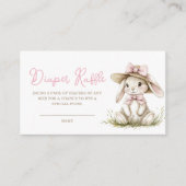 Carte D'accompagnement Bunny Pink Bow Baby Shower Diaper Raffle (Devant)