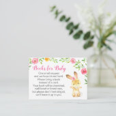 Carte D'accompagnement Bunny Pink Floral Books for Baby Book Request (Debout devant)
