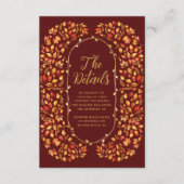 Carte D'accompagnement Burange Fall Rustic Feuille Détails du Mariage (Devant)