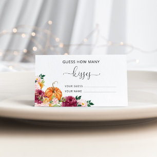 Carte D'accompagnement Burgundy automne devinez combien de baisers jeu de