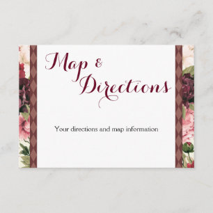 Carte D'accompagnement Burgundy Bouquet Mariage