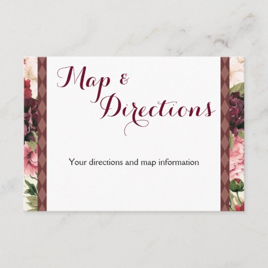 Carte D'accompagnement Burgundy Bouquet Mariage (Devant)