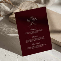 Burgundy Classic Retro Wedding Details 