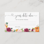 Carte D'accompagnement Burgundy Date nuit idées. Date jar (Devant)