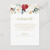Carte D'accompagnement Burgundy d'or classique Mariage blanc Wishing well (Devant)