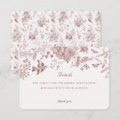 Carte D'accompagnement Burgundy Fall Toile De Jouy Détails Carton de Repa (Devant / Derrière)