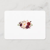 Carte D'accompagnement Burgundy Floral Gold Détails du Mariage Insérer un (Dos)