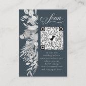 Carte D'accompagnement Burgundy Grey Botanique en ligne RSVP QR Code (Devant)
