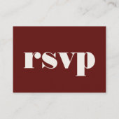 Carte D'accompagnement Burgundy & Ivory Simple Mariage QR Code RSVP (Dos)