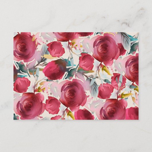 Carte D'accompagnement Burgundy Marsala Boho Floral Détails du Mariage (Dos)