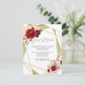 Carte D'accompagnement Burgundy-Marsala et Blush Géométrique Détails (Debout devant)