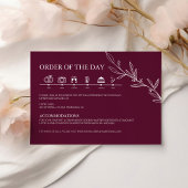 Carte D'accompagnement Burgundy Minimalist Boho Wedding Timeline