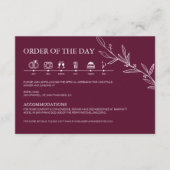 Carte D'accompagnement Burgundy Minimalist Boho Wedding Timeline (Devant)