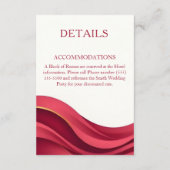 Carte D'accompagnement Burgundy Modern Wedding Details (Dos)