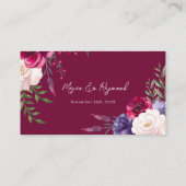 Carte D'accompagnement Burgundy Navy Blush Mariage Website RSVP QR Code (Dos)