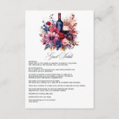 Carte D'accompagnement Burgundy, Navy & Blush Wine Tasting Détails au cli (Devant)