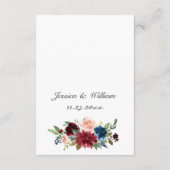 Carte D'accompagnement Burgundy Navy Eucalyptus Rose Détails Mariage (Dos)