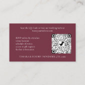 Carte D'accompagnement Burgundy Online RSVP QR Code Mariage (Devant)