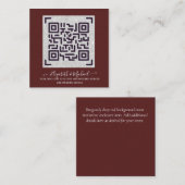 Carte D'accompagnement BURGUNDY QR SCANNING CODE Mariage Détails du site (Devant / Derrière)