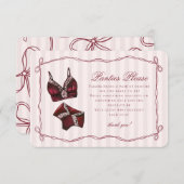 Carte D'accompagnement Burgundy Red Lingerie Shower Panties Please (Devant / Derrière)