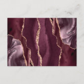Carte D'accompagnement Burgundy Rose Gold Agate Dark Mariage Détails (Dos)