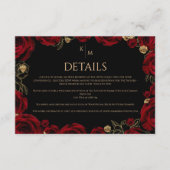 Carte D'accompagnement Burgundy Roses Boho Wedding (Devant)