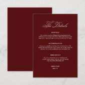 Carte D'accompagnement Burgundy Wedding Details (Devant / Derrière)