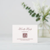 Carte D'accompagnement Burgundy Wedding RSVP  (Debout devant)